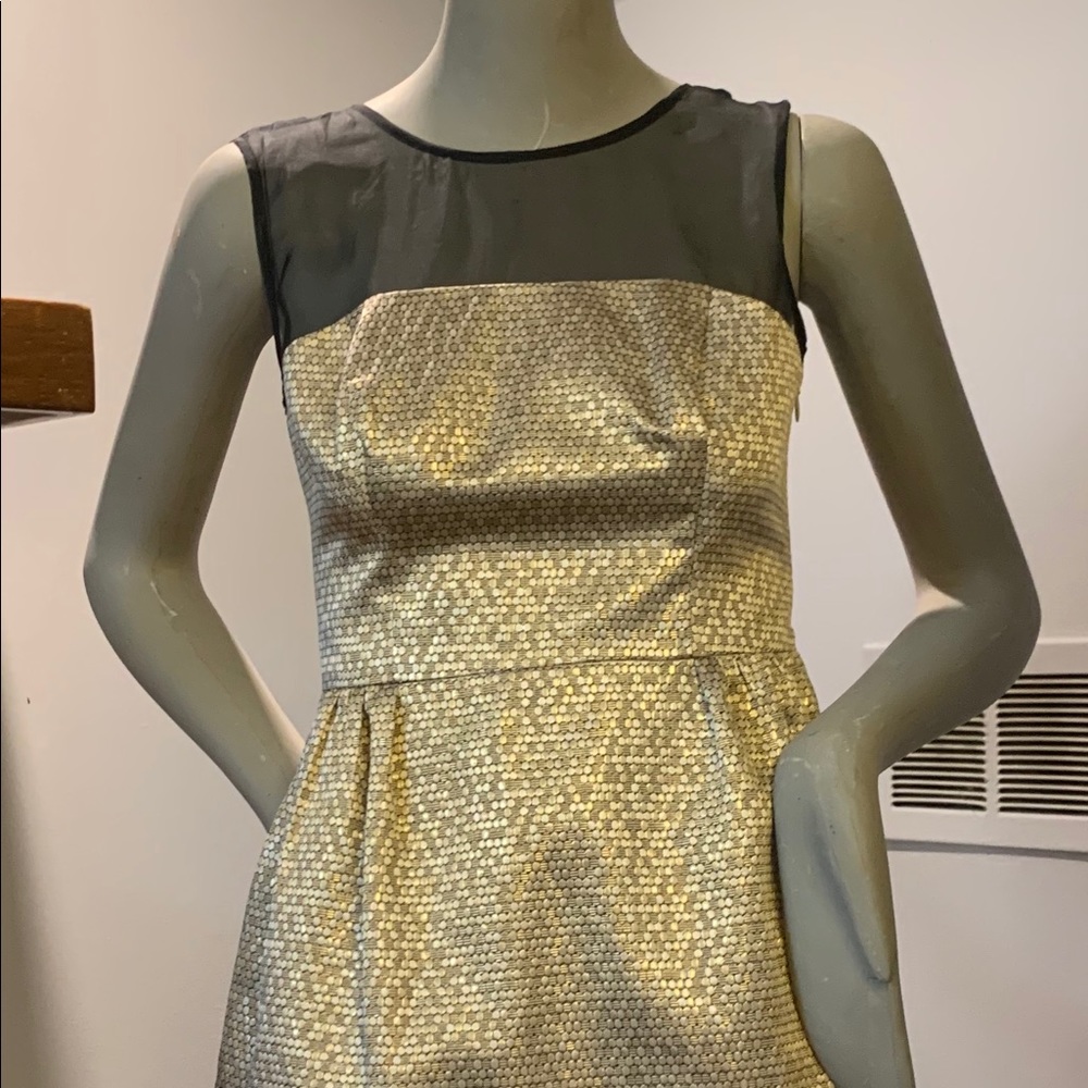 Gold/black sleeveless dress